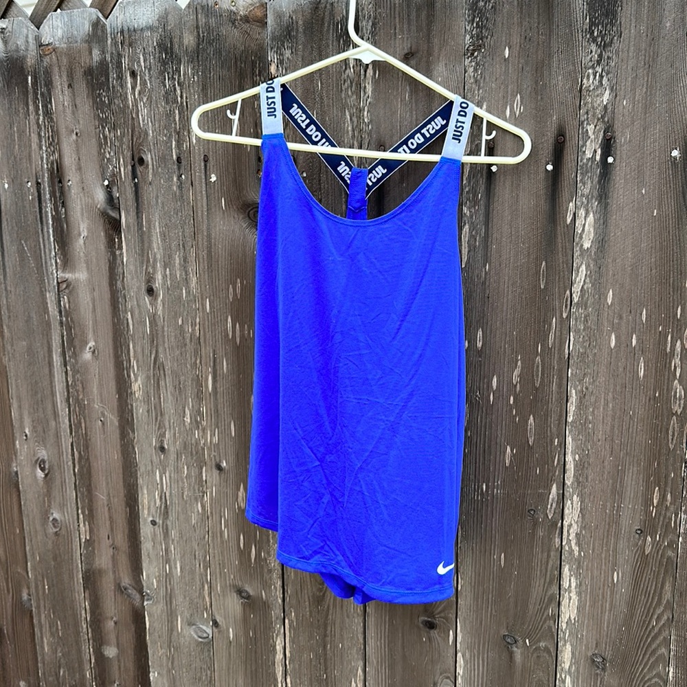 Nike tank with Just Do It elastic straps (royal blue)